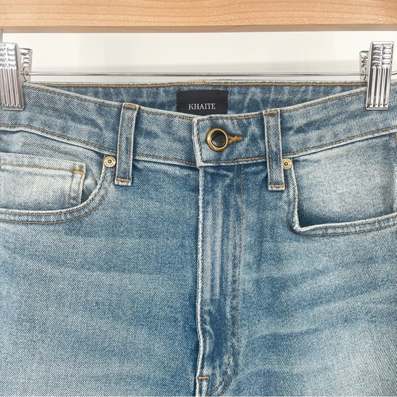 NWT Khaite Vanessa High Rise Slim Fit Straight Leg Jeans in Light Wash Size 25 - Picture 5 of 16